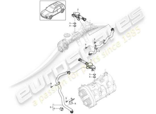 a part diagram from the Porsche Cayenne E2 parts catalogue