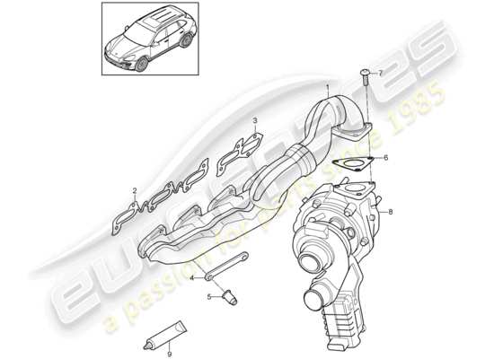 a part diagram from the Porsche Cayenne E2 parts catalogue