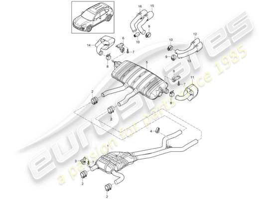 a part diagram from the Porsche Cayenne E2 parts catalogue