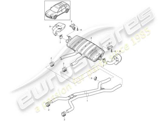 a part diagram from the Porsche Cayenne E2 parts catalogue