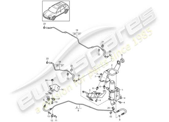 a part diagram from the Porsche Cayenne E2 (2017) parts catalogue