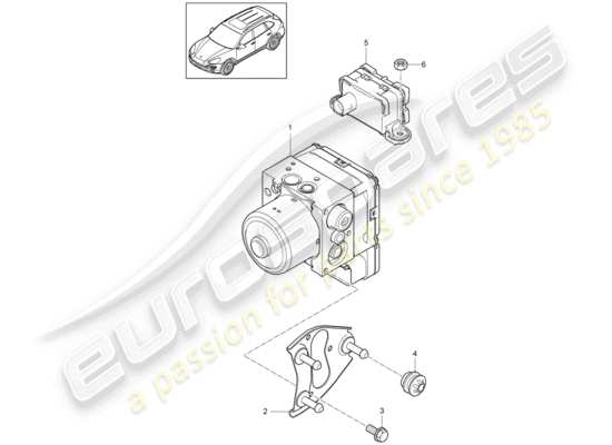 a part diagram from the Porsche Cayenne E2 parts catalogue