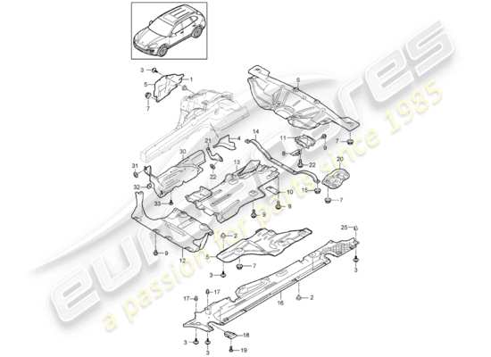 a part diagram from the Porsche Cayenne E2 (2017) parts catalogue