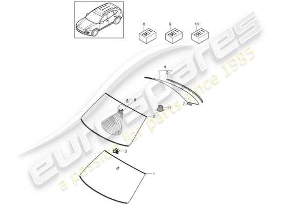 a part diagram from the Porsche Cayenne E2 parts catalogue