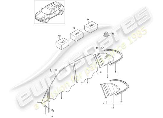 a part diagram from the Porsche Cayenne E2 (2017) parts catalogue