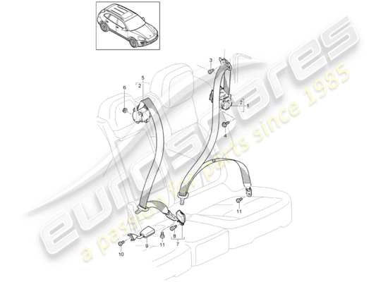 a part diagram from the Porsche Cayenne E2 parts catalogue