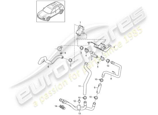 a part diagram from the Porsche Cayenne E2 (2017) parts catalogue