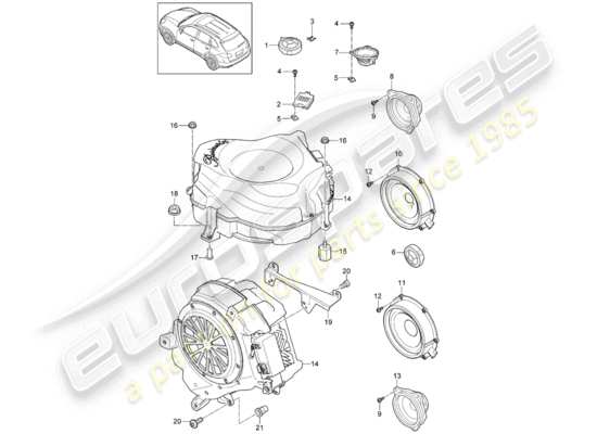 a part diagram from the Porsche Cayenne E2 parts catalogue