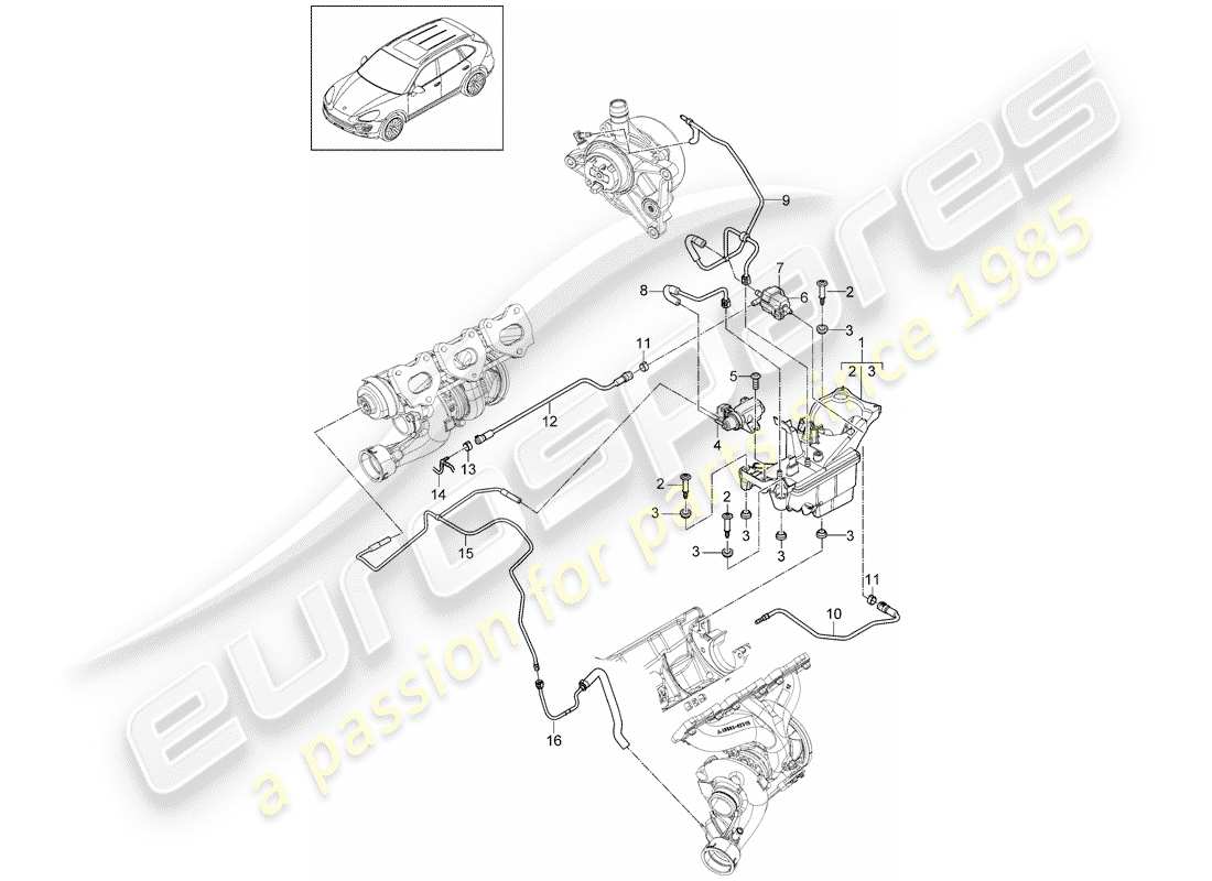 Porsche Cayenne E2 (2018) VACUUM TANK Part Diagram