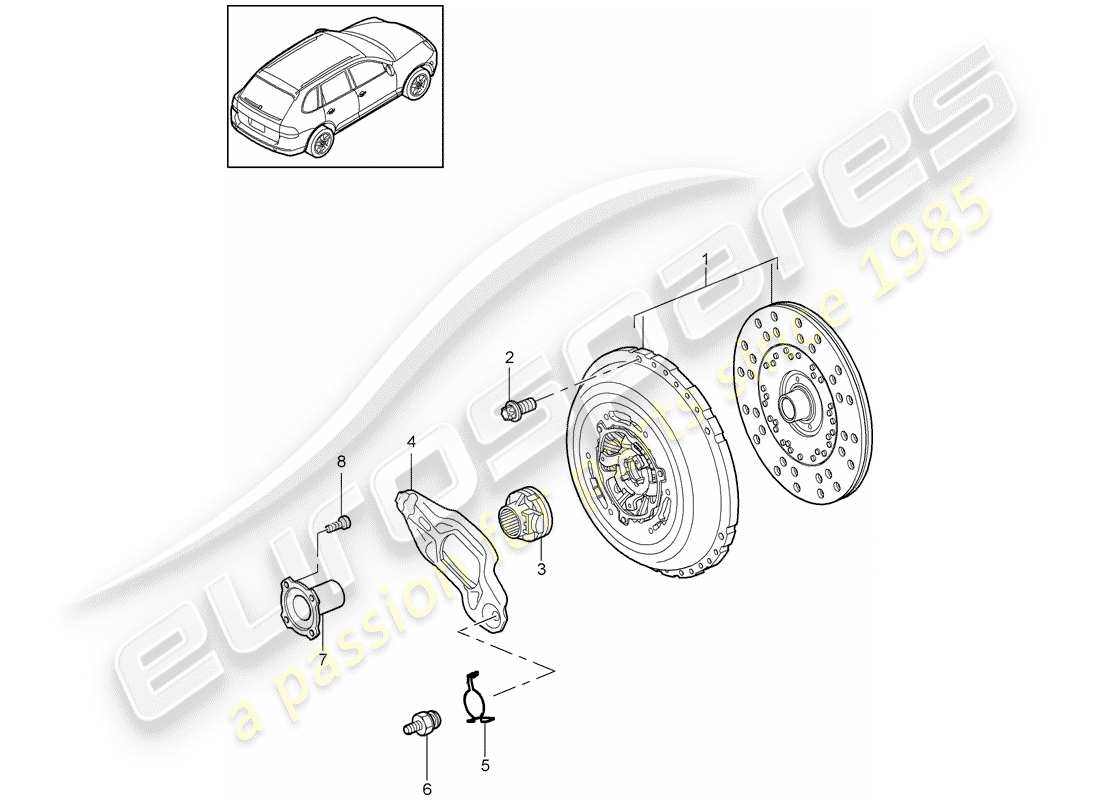 Porsche Cayenne E2 (2018) clutch Part Diagram