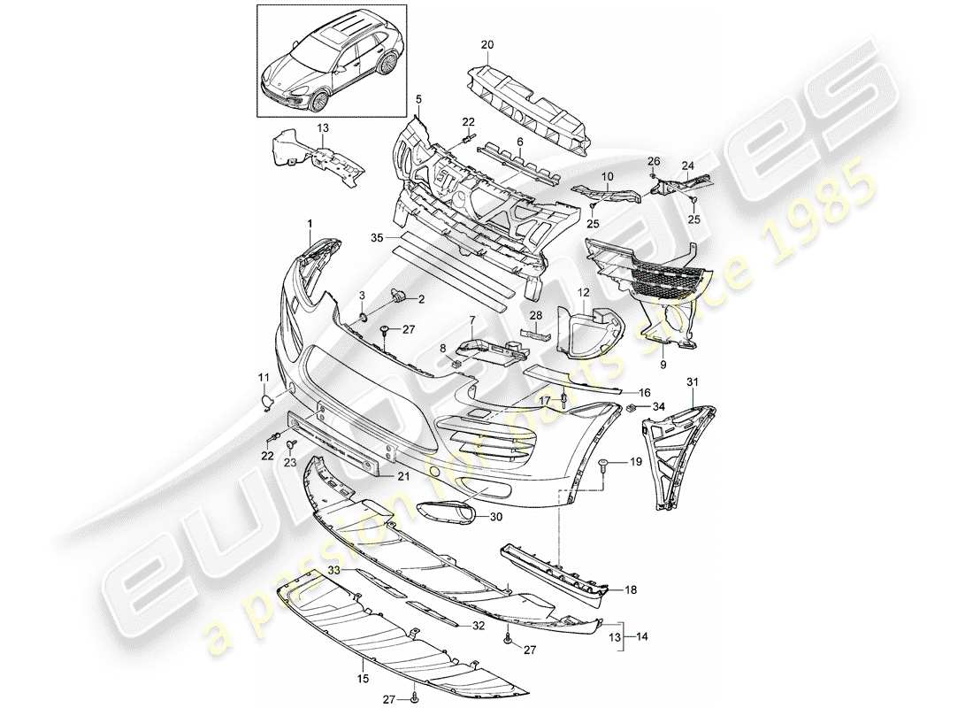 Porsche Cayenne E2 (2018) LINING Part Diagram