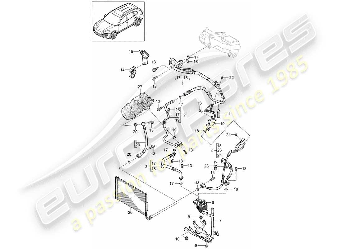 Porsche Cayenne E2 (2018) REFRIGERANT CIRCUIT Part Diagram