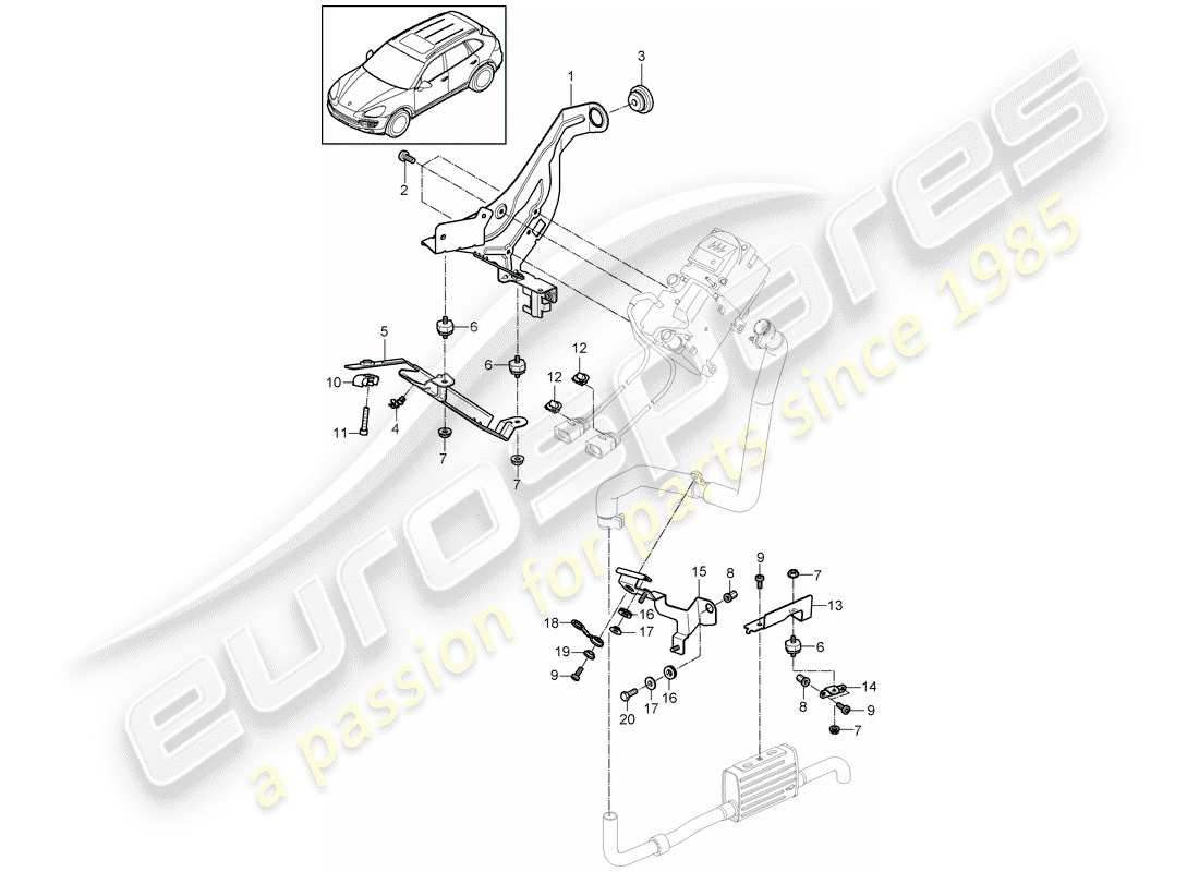 Porsche Cayenne E2 (2018) BRACKET Part Diagram