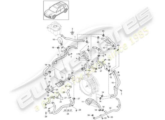 a part diagram from the Porsche Cayenne E2 parts catalogue