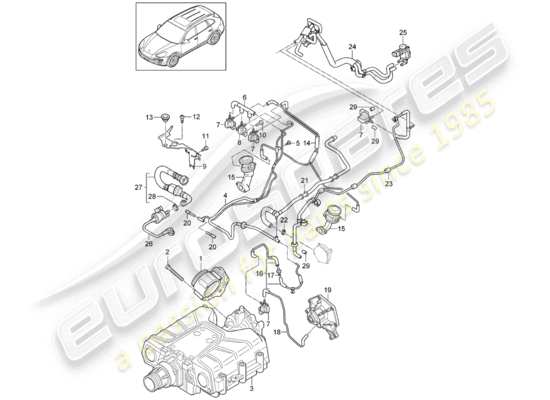 a part diagram from the Porsche Cayenne E2 parts catalogue