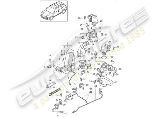 a part diagram from the Porsche Cayenne E2 (2018) parts catalogue