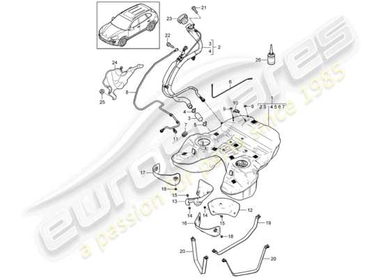 a part diagram from the Porsche Cayenne E2 parts catalogue