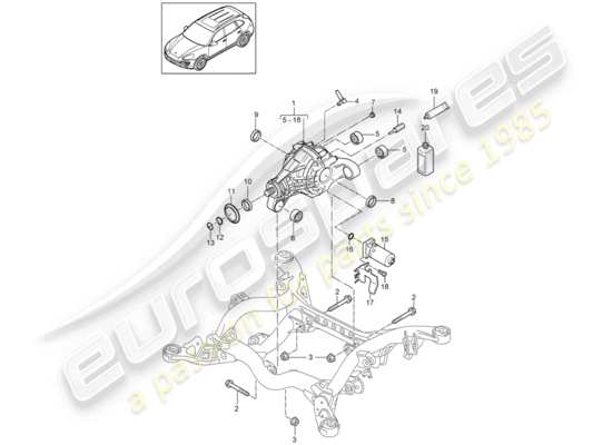 a part diagram from the Porsche Cayenne E2 parts catalogue