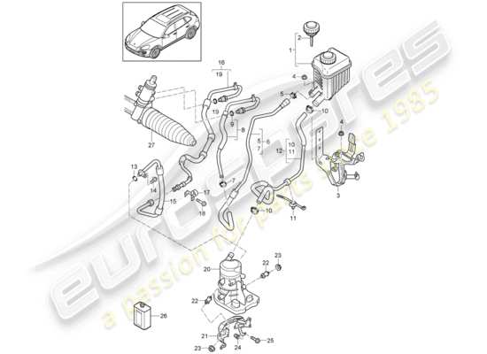 a part diagram from the Porsche Cayenne E2 parts catalogue