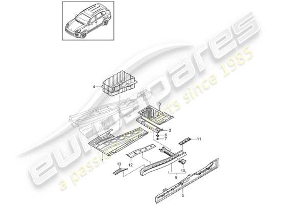 a part diagram from the Porsche Cayenne E2 (2018) parts catalogue