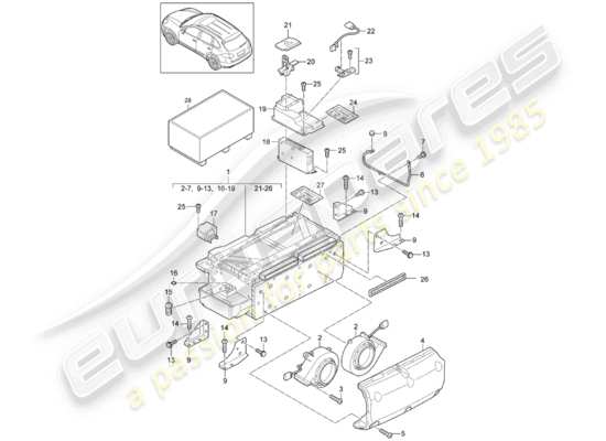 a part diagram from the Porsche Cayenne E2 (2018) parts catalogue