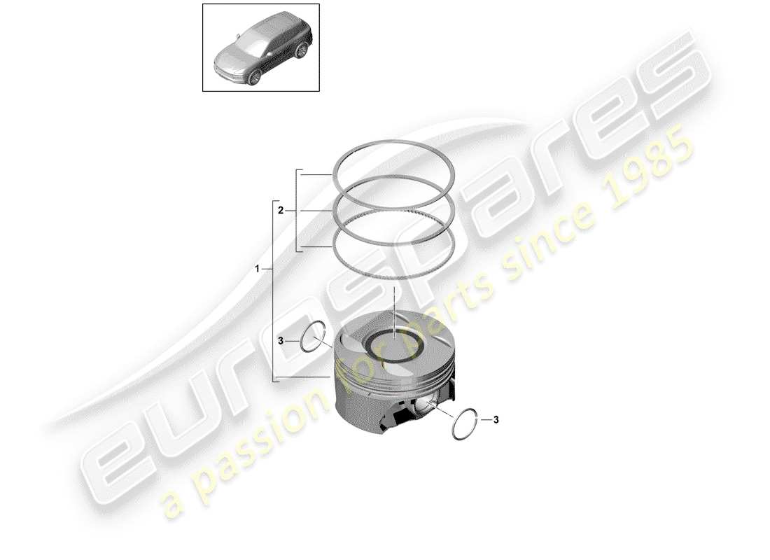 Porsche Cayenne E3 (2018) PISTON COMPLETE Parts Diagram