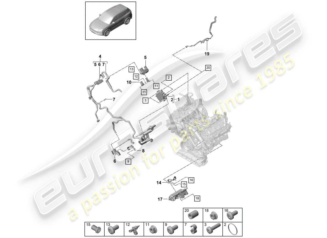 Porsche Cayenne E3 (2018) VACUUM SYSTEM Parts Diagram