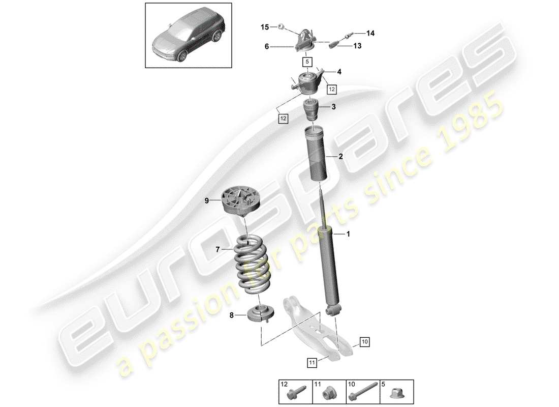 Porsche Cayenne E3 (2018) SHOCK ABSORBER Parts Diagram