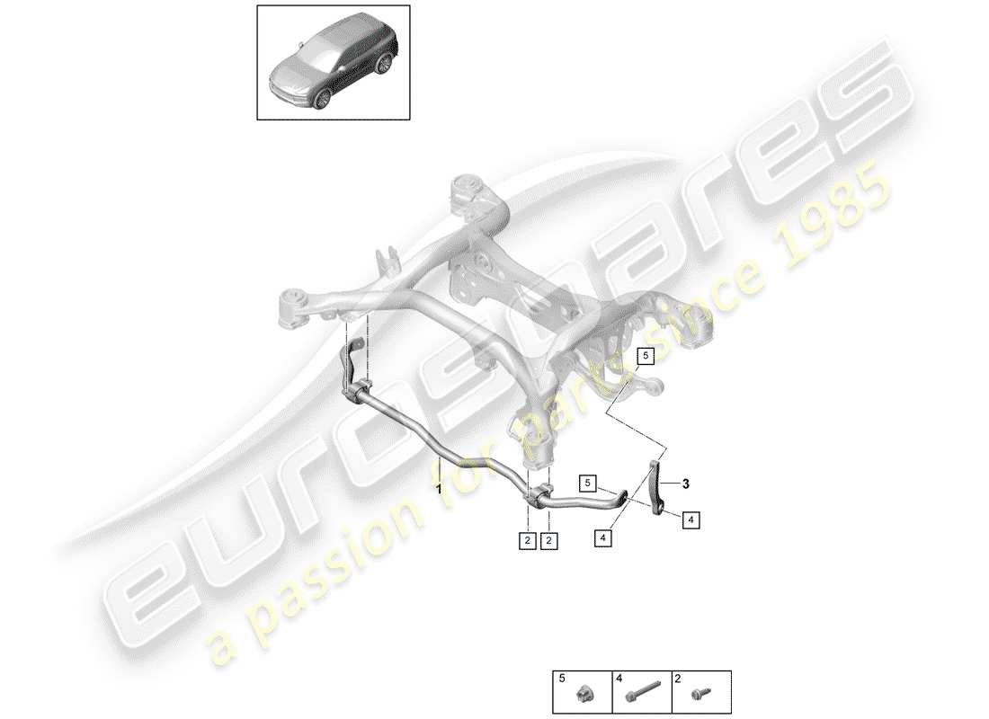Porsche Cayenne E3 (2018) stabilizer Parts Diagram