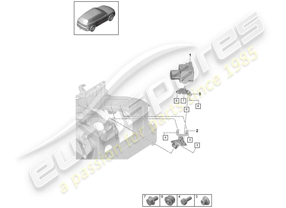 Porsche Cayenne E3 (2018) hydraulic unit Parts Diagram