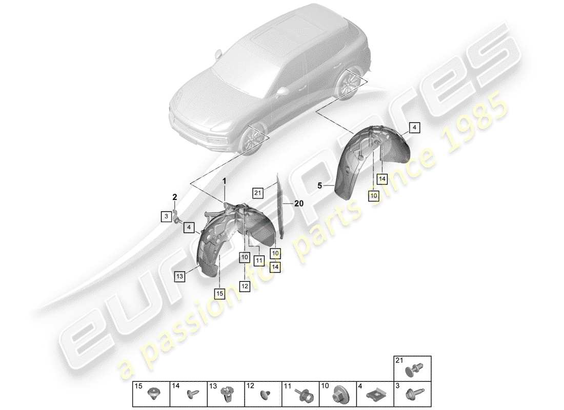 Porsche Cayenne E3 (2018) LINING Parts Diagram