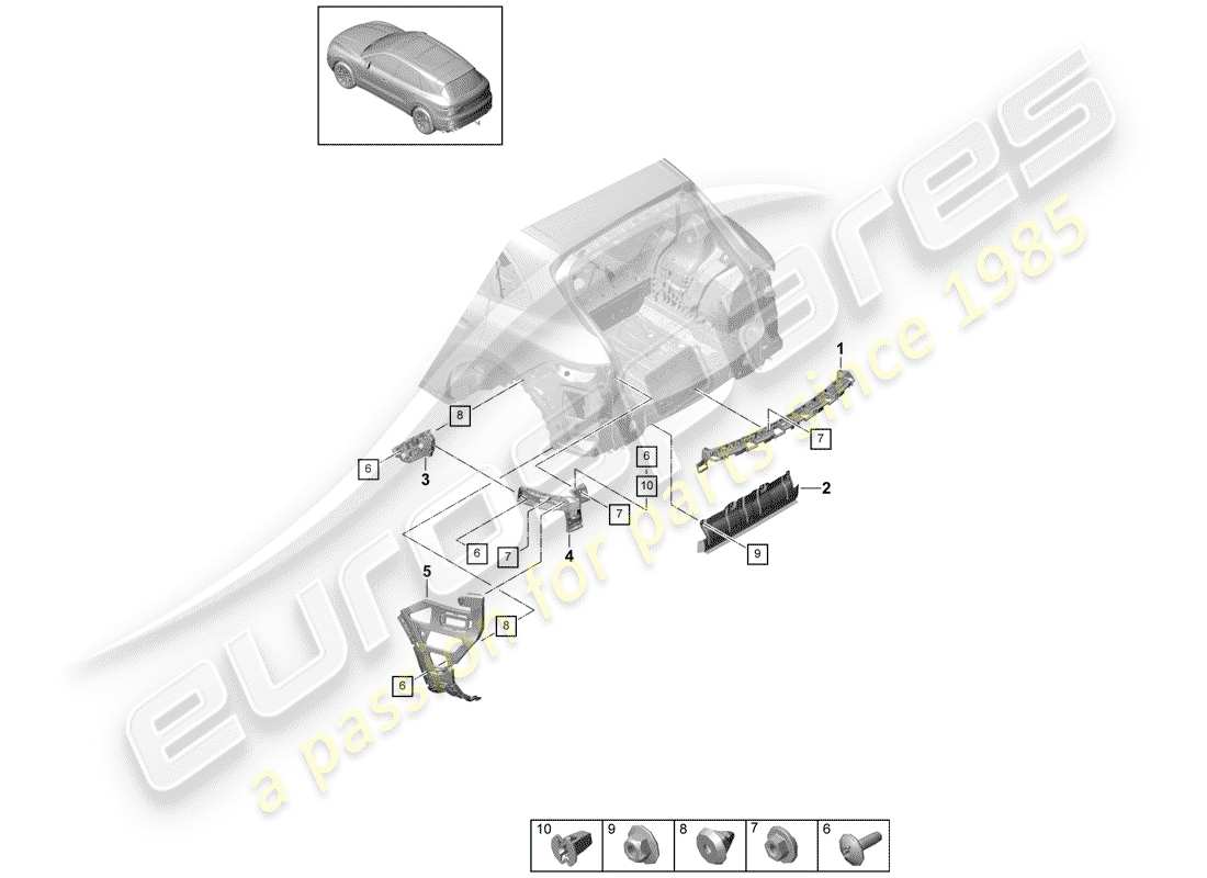 Porsche Cayenne E3 (2018) fasteners Parts Diagram