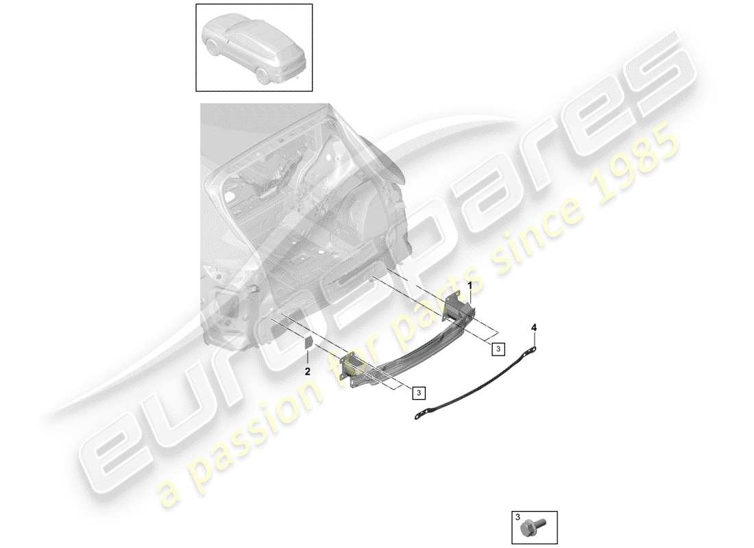 Porsche Cayenne E3 (2018) BUMPER BRACKET Parts Diagram