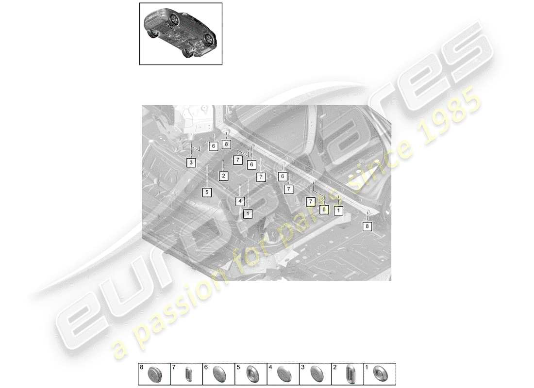 Porsche Cayenne E3 (2018) PLUG Parts Diagram