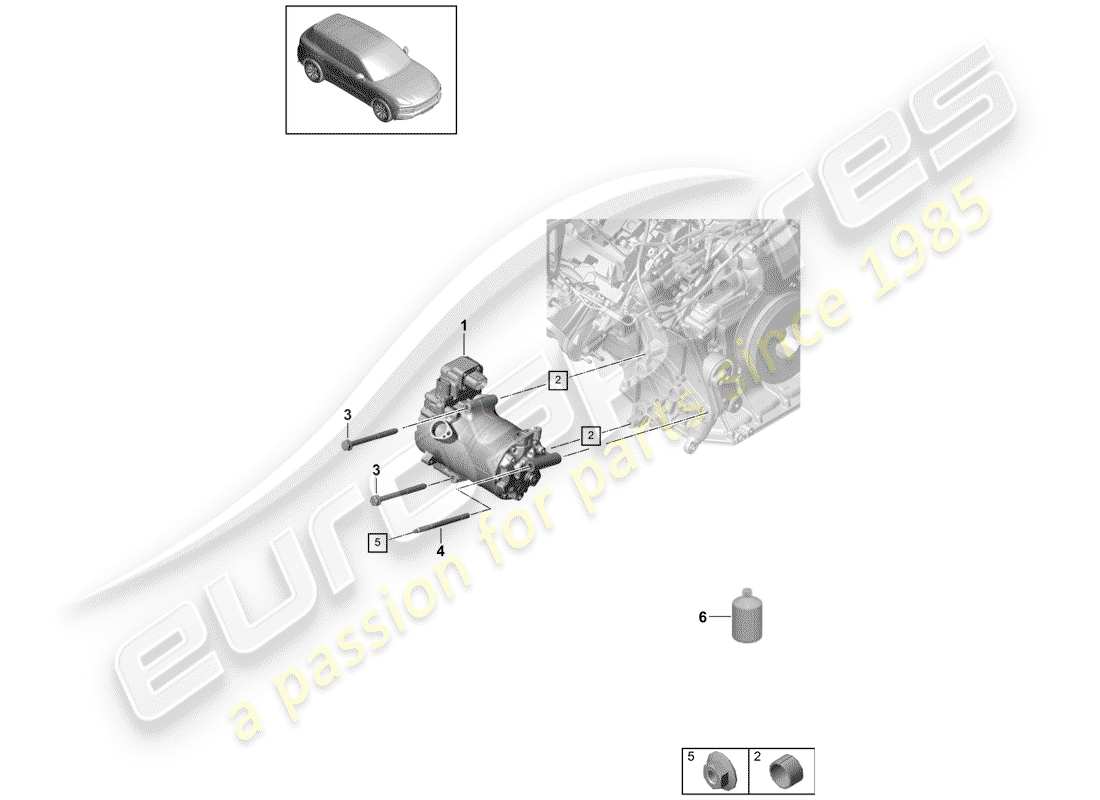 Porsche Cayenne E3 (2018) COMPRESSOR Parts Diagram