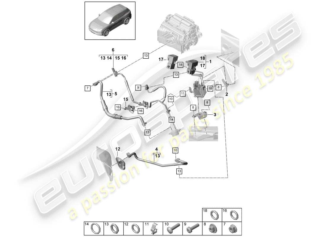 Porsche Cayenne E3 (2018) REFRIGERANT CIRCUIT Parts Diagram