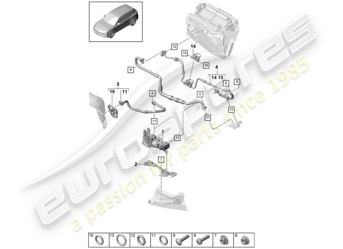 Porsche Cayenne E3 (2018) REFRIGERANT CIRCUIT Parts Diagram