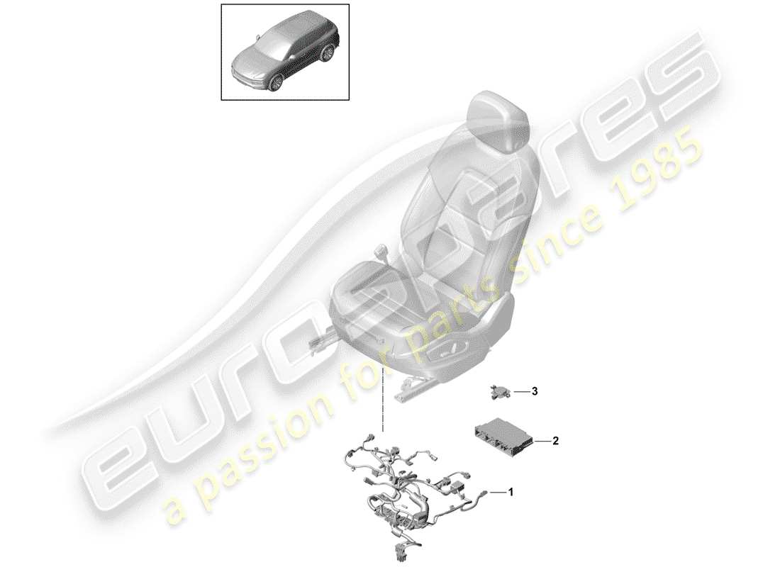 Porsche Cayenne E3 (2018) wiring harnesses Parts Diagram