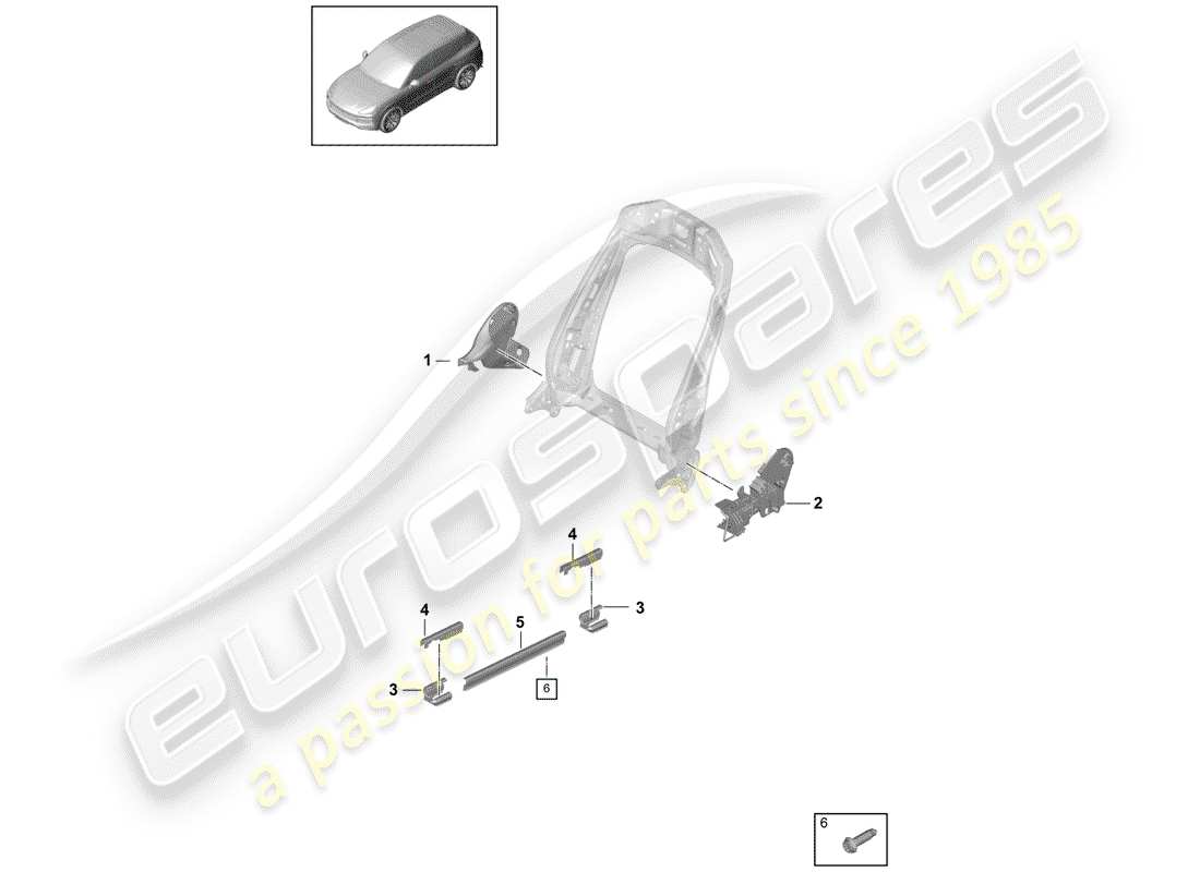 Porsche Cayenne E3 (2018) SEAT Parts Diagram