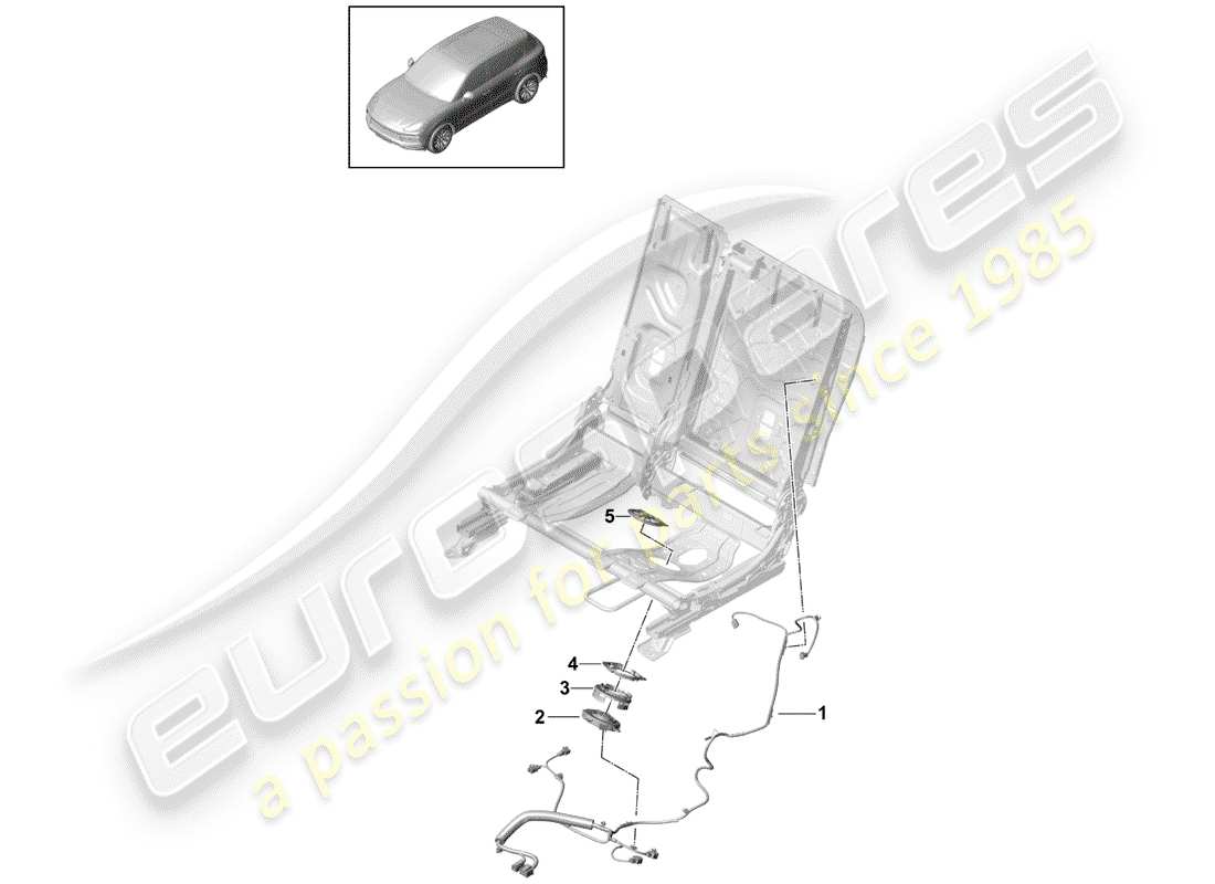 Porsche Cayenne E3 (2018) harness Parts Diagram