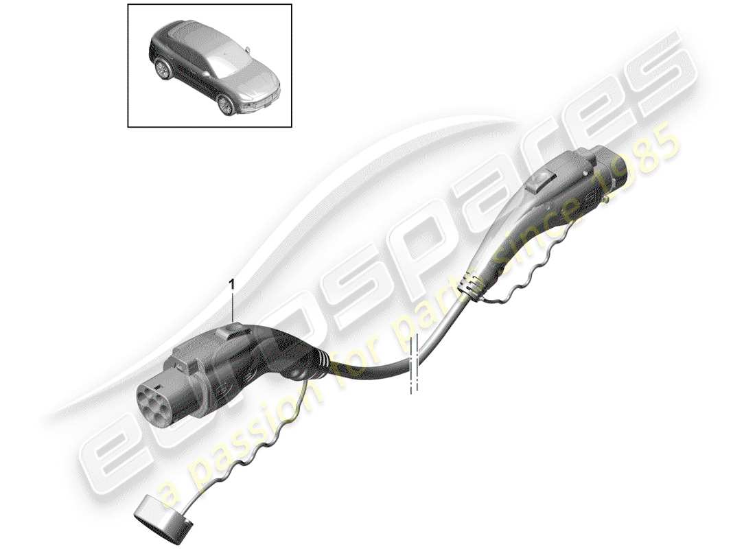 Porsche Cayenne E3 (2018) charge cable for public Parts Diagram