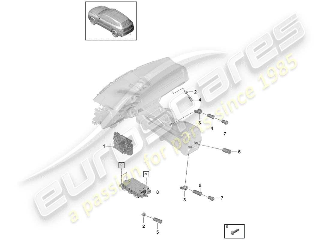 Porsche Cayenne E3 (2018) voltage transformer Parts Diagram