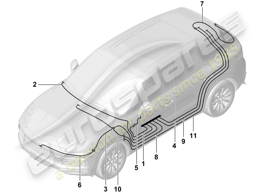 Porsche Cayenne E3 (2018) ANTENNA CONNECTING CABLE Parts Diagram