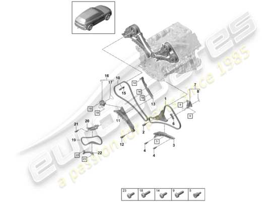 a part diagram from the Porsche Cayenne E3 parts catalogue