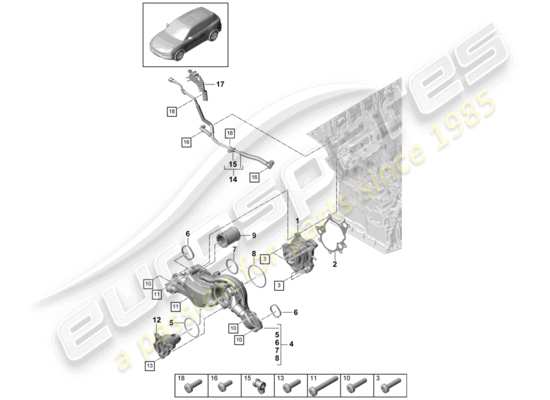 a part diagram from the Porsche Cayenne E3 parts catalogue