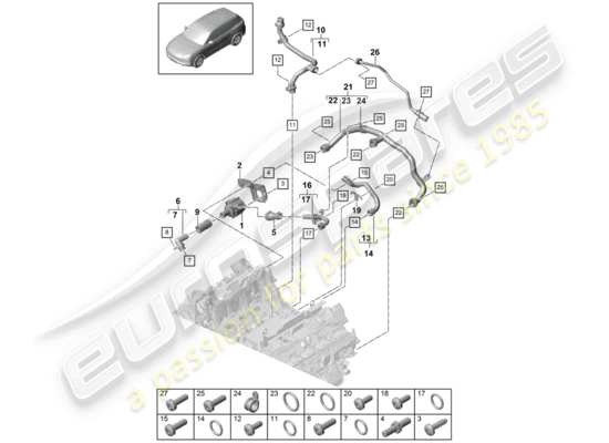 a part diagram from the Porsche Cayenne E3 parts catalogue