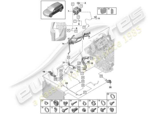 a part diagram from the Porsche Cayenne E3 parts catalogue