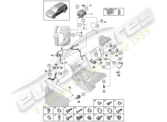 a part diagram from the Porsche Cayenne E3 parts catalogue