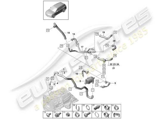 a part diagram from the Porsche Cayenne E3 parts catalogue