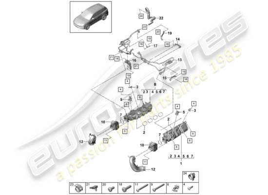 a part diagram from the Porsche Cayenne E3 parts catalogue